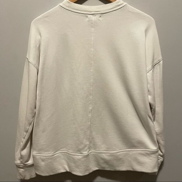 Madewell Sézane-Inspired “Au Revoir” White Cotton Crewneck Sweatshirt - Picture 4 of 9